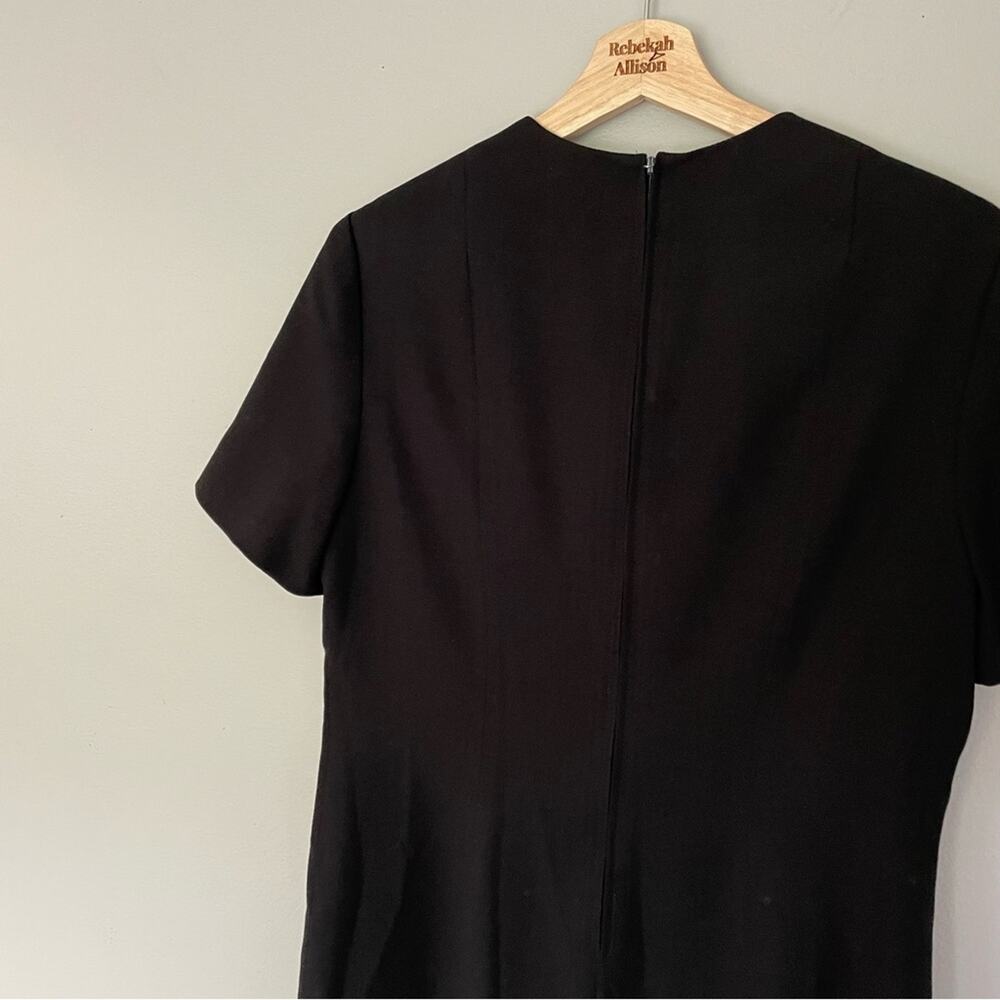 VTG Ilie Wacs Saks Fifth 1960s Classic Black Short Sleeve Dress SIZE 6 USA Made - Picture 6 of 12